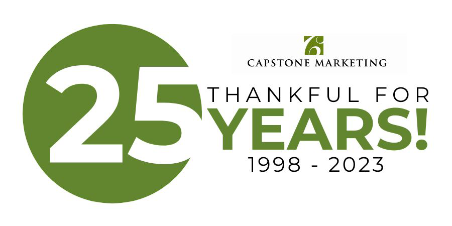 20 years logo Capstone Marketing